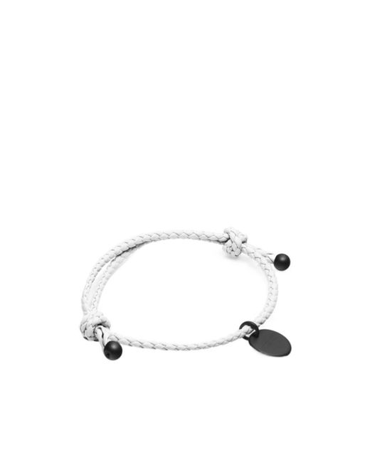 Bottega Veneta White Braided Knot Bracelet
