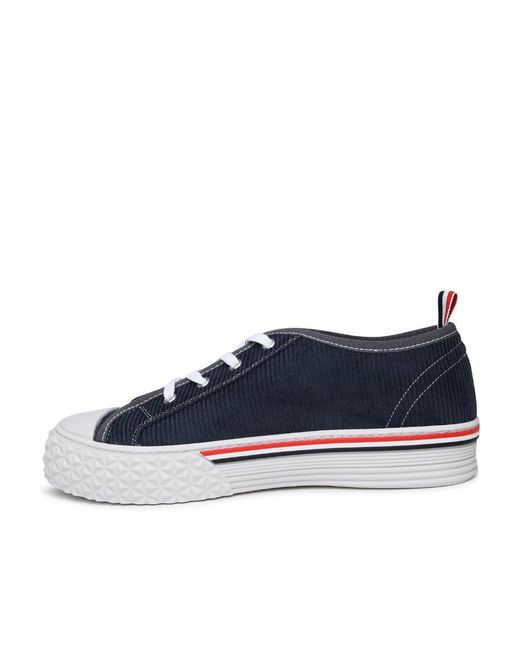 Thom Browne Blue Round-Toe Lace-Up Sneakers for men