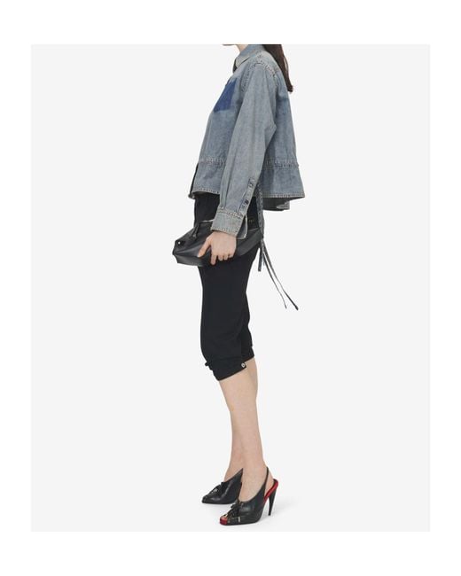 McQueen Blue Logo-Embroidered Denim Shirt