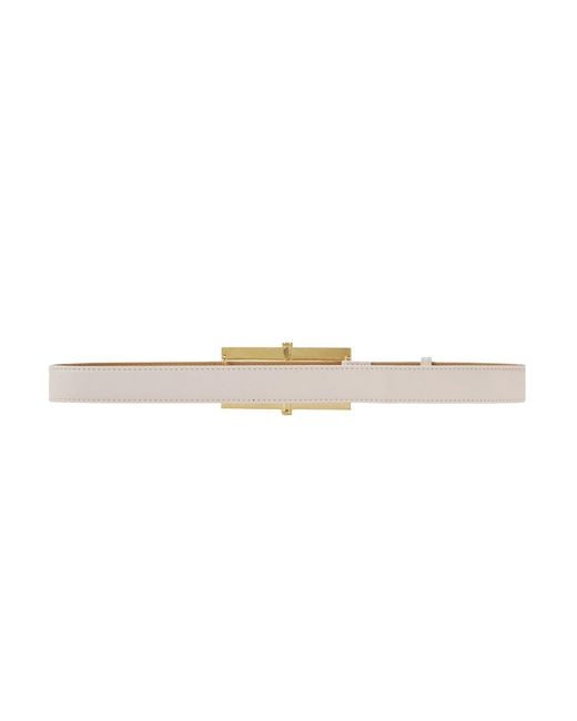 Elisabetta Franchi White Logo Buckle Belt