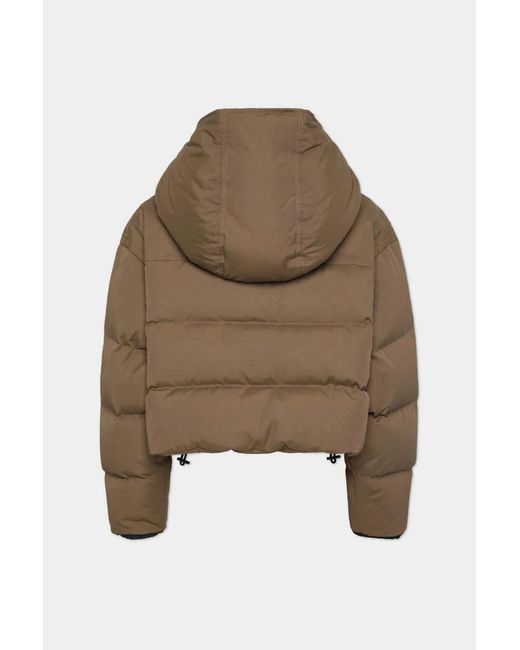 DSquared² Brown Icon Utility Hooded Puffer Jacket