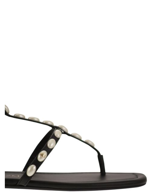 Stuart Weitzman Multicolor Embellished Pearlita Thong Sandals