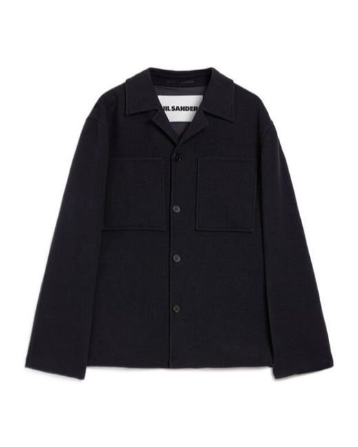 Jil Sander Blue Buttoned Shirt Jacket for men