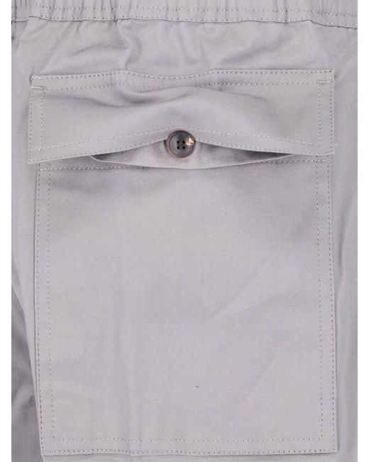 Rick Owens Gray Drawstring-Waist Pressed-Crease Trousers for men