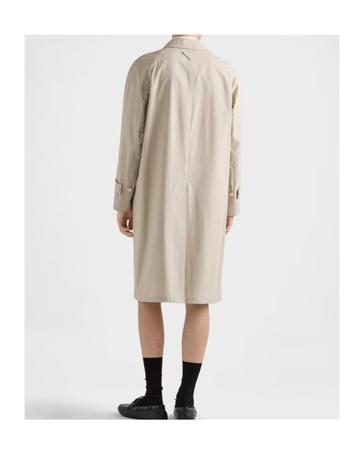 Prada Natural Single-Breasted Long Coat for men