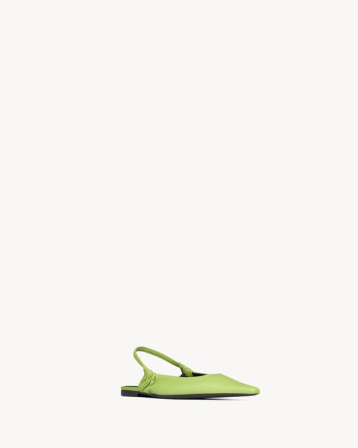 Saint Laurent Green Anne-Marie Slingback Flats