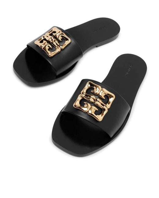 Givenchy Black 4G Plaque Slippers