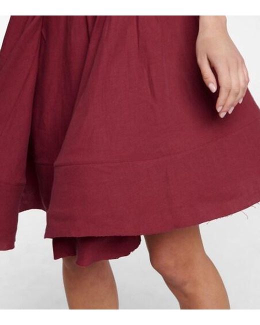 Brock Collection Red Quesyn Linen Minidress