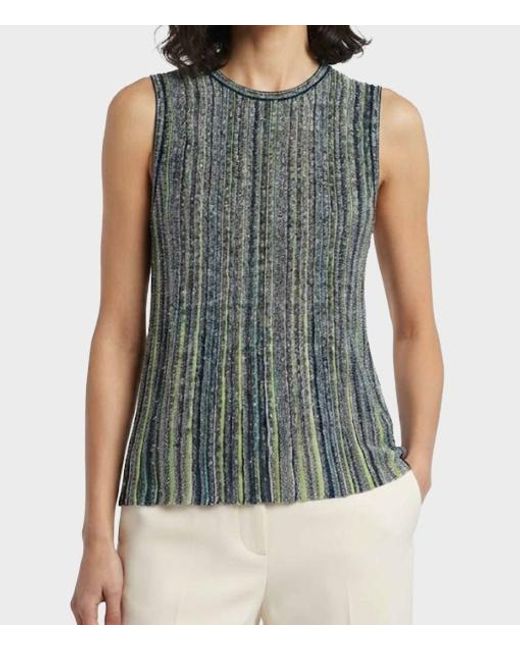 Missoni Green Sleveless Striped Tank Top