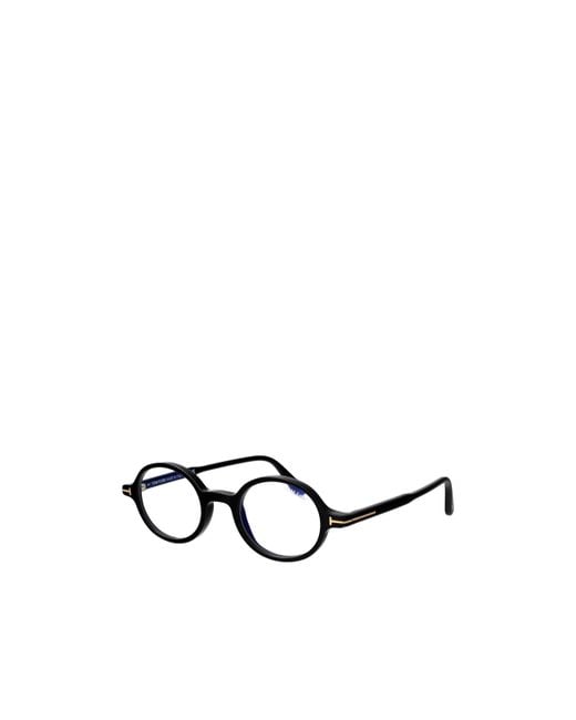 Tom Ford White Eyewear Round Frame Glasses for men