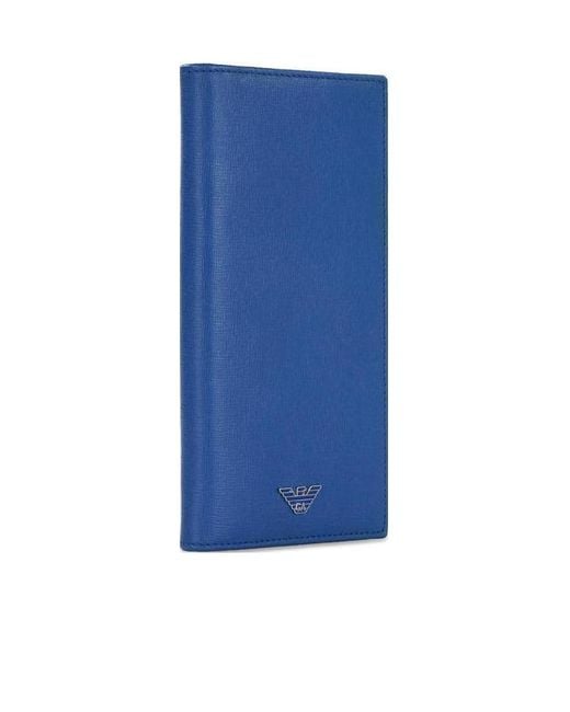 Emporio Armani Blue Logo Details Wallet for men