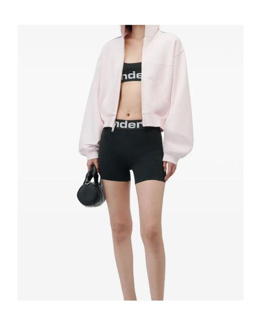 Alexander Wang Pink Zip-Up Hoodie W/ Logo Print