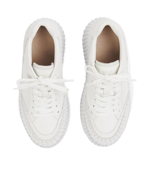 Chloé White Chloé Nama Platform Sneakers