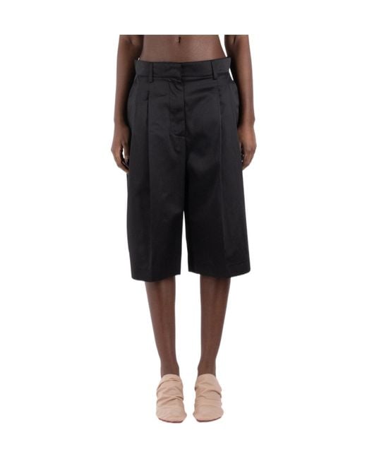 Marni Black Logo Embroidered Knee-Length Shorts