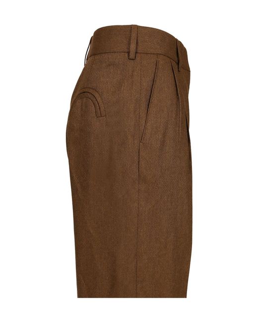 Blazé Milano Brown Blazé Milano Pleat Detailed Renard Fox Trousers