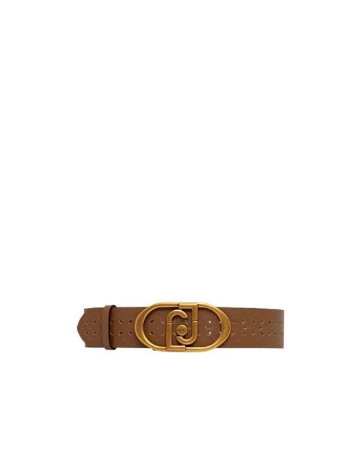 Liu Jo Brown Logo-Buckle Belt
