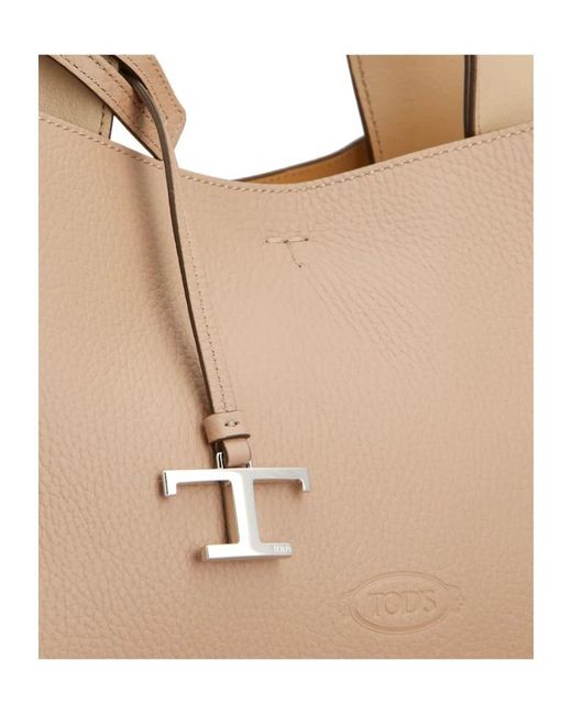 Tod's Natural Logo Plaque Mini Top Handle Bag