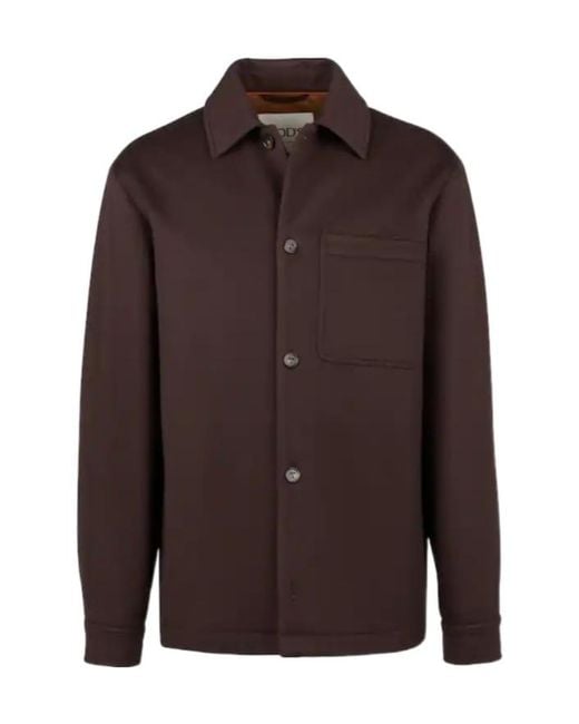 Tod's Brown Drap Shirt Jacket for men
