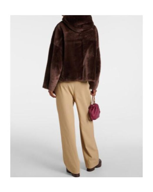 Blancha Brown Cropped Shearling Jacket