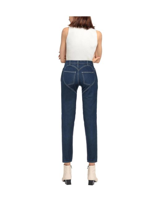 Burberry Blue Solid Color Straight Leg Pants