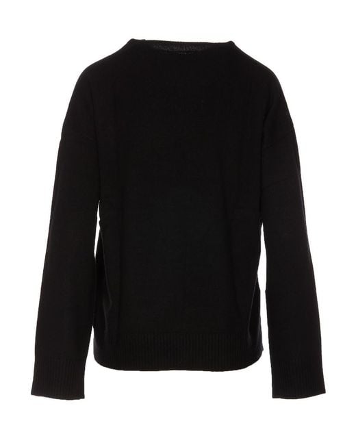 J.W. Anderson Black Jw Anderson X Run Hany Logo Embellished Crewneck Jumper