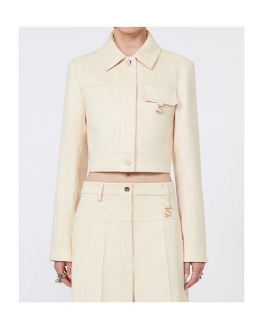 Sportmax Natural Long-Sleeved Casual Jacket