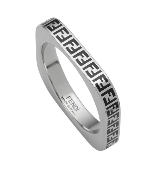 Fendi White Colored Ring for men