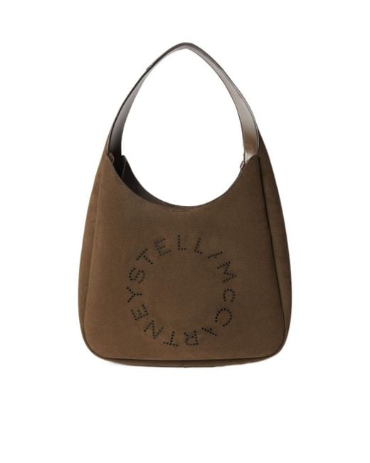 Stella McCartney Brown Logo Hobo Shoulder Bag