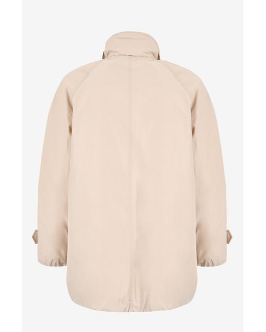 Brunello Cucinelli Natural Long-Sleeved Cotton-Padded Jacket