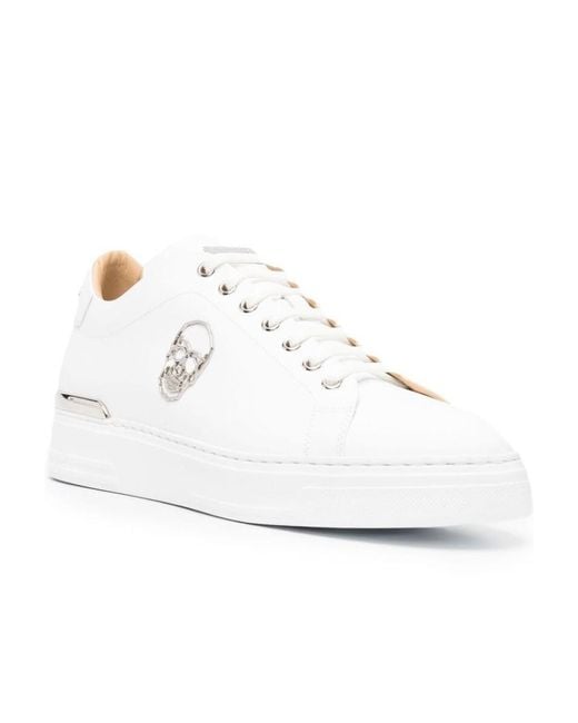 Philipp Plein White Runner Skeleton Leather Sneakers for men