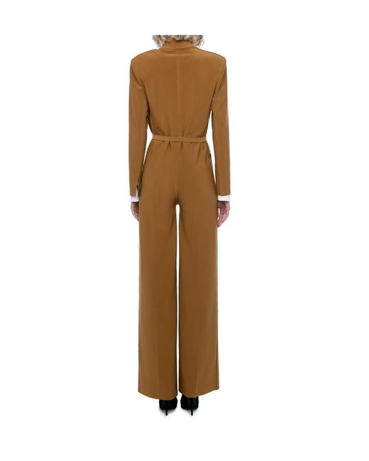 Norma Kamali Natural Single Breasted Jumpsuit