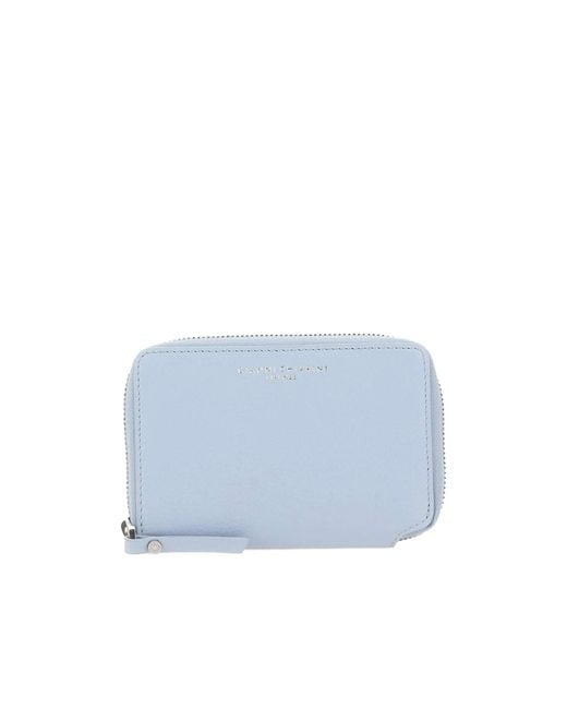 Gianni Chiarini Blue Zip-Around Compact Wallet