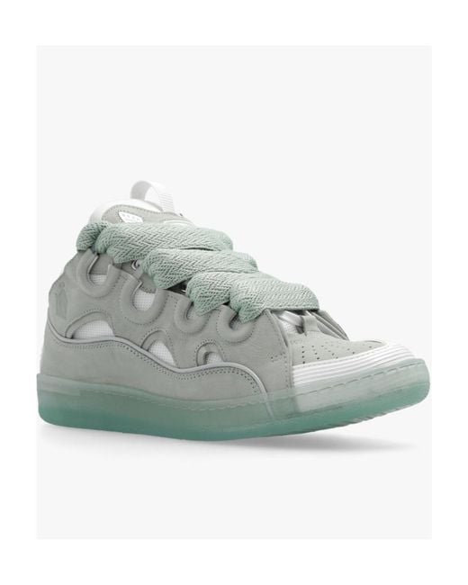 Lanvin Green Curb Lace-Up Sneakers for men