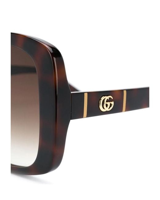 Gucci White Eyewear Oversized Square Sunglasses