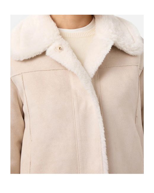 Mc2 Saint Barth Natural Lorayne Faux-Shearling-Collar Jacket