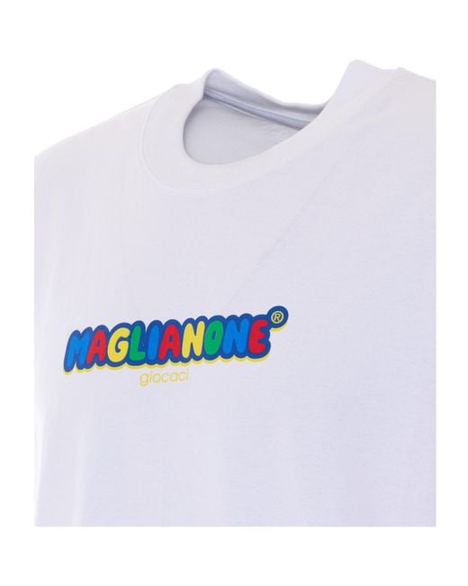 Magliano White Logo Print T-Shirt for men