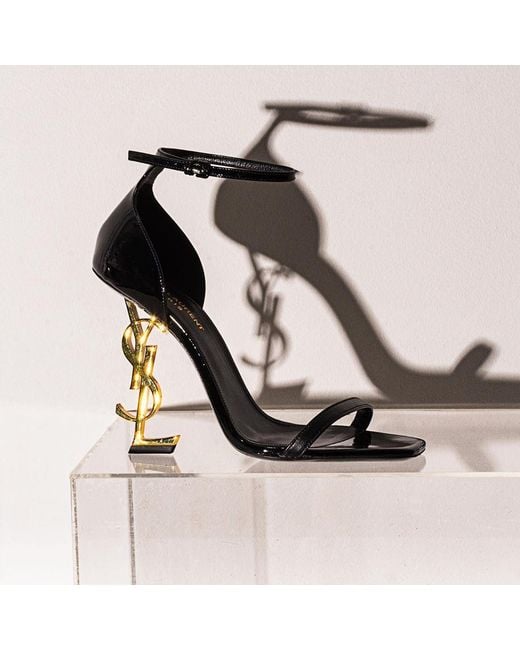 Saint Laurent Black Opyum Open Toe Sandals