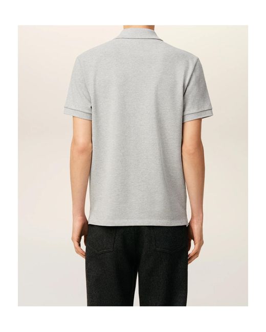 AMI Gray Ami De Coeur-Embroidered Polo Shirt for men