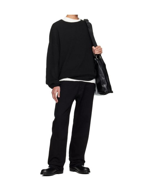Fear Of God Black Waffle Crewneck Sweater for men