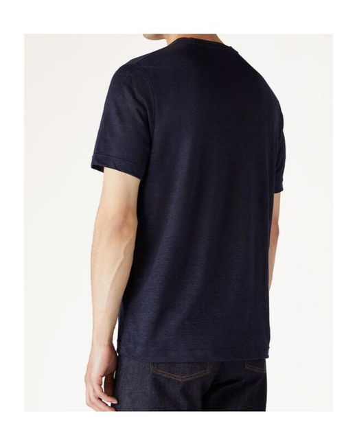 Loro Piana Blue Linen T-Shirt for men