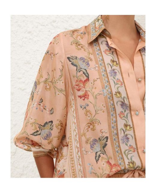 Zimmermann Brown Roselight Relaxed Print Top