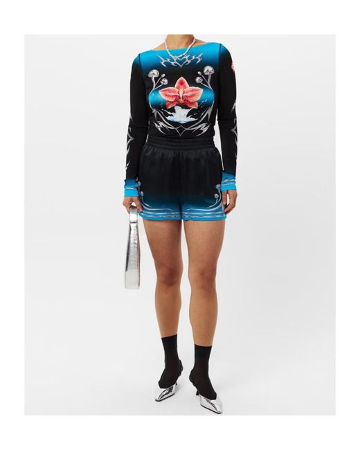 Casablanca Blue Elastic Waist Shorts
