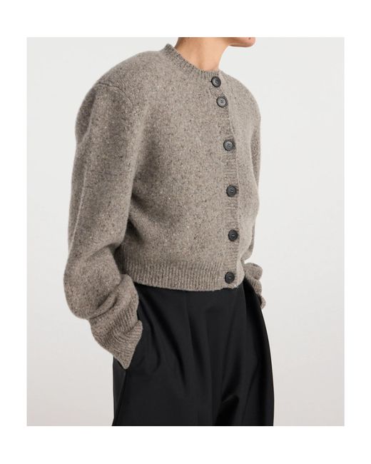 Rohe Black Padded-Shoulder Button-Up Cardigan