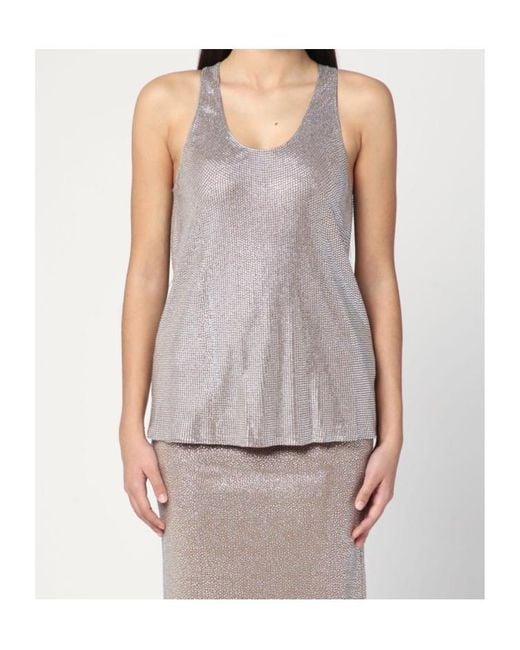 GIUSEPPE DI MORABITO Brown Embellished Tank Top