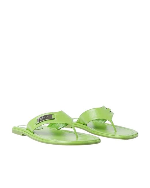 By Far Green Logo Sandals