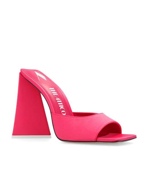 The Attico Pink The Devon Square-Toe Mules