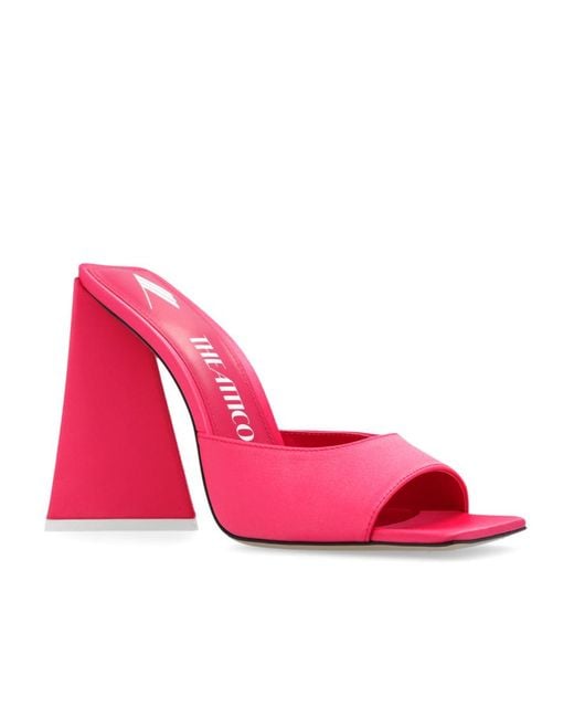 The Attico Pink The Devon Square-Toe Mules