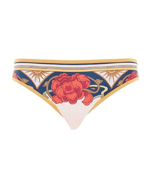 LaDoubleJ Pink Tropical-Print Bikini Bottoms