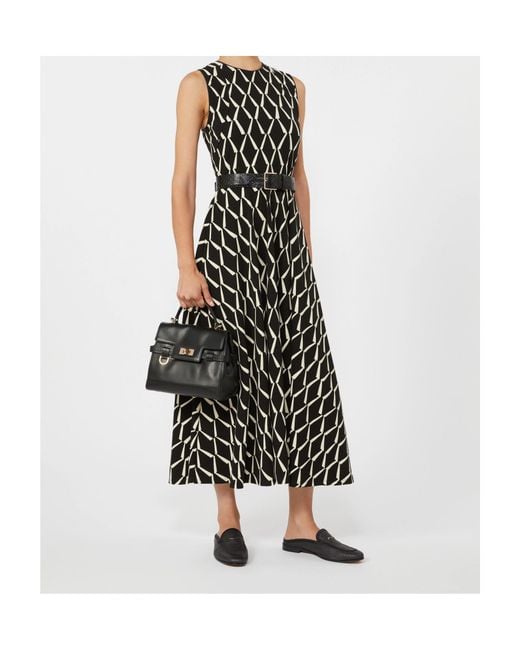 Max Mara Black Graphic Print Sleeveless Dress