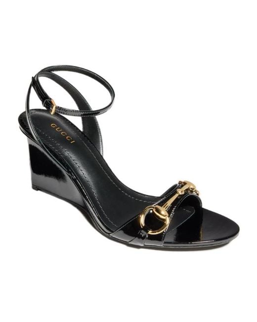 Gucci Black Donna Wedge Sandal